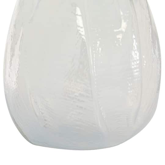 16" White Contemporary Glass Vase
